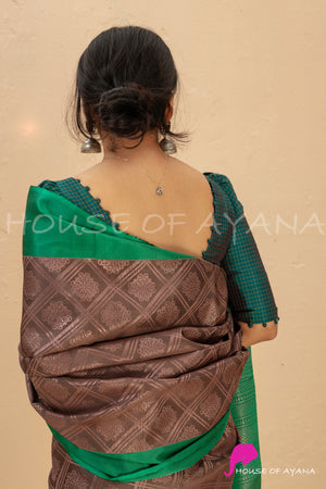 Retro Checks: Kanjivaram Silk Blouse