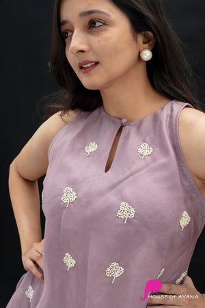 Lilac Organza Flared Tunic