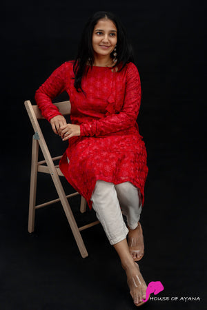 Ekta Chikankari Chiffon Kurti