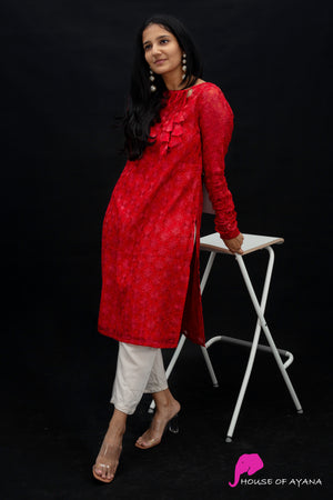 Ekta Chikankari Chiffon Kurti